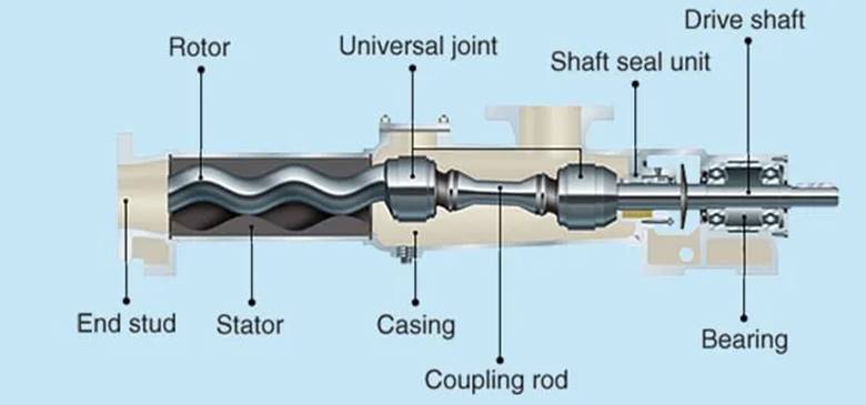 Components of an eccentric screw pump