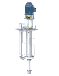 showing the configuration of a vertical cantilever sump submersible pump