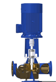 Vertical inline centrifugal pump with spacer coupling