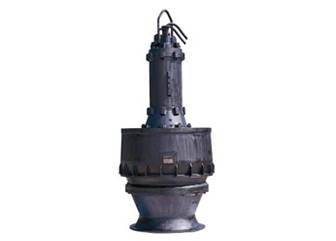 Showing an overhung submersible axial mixed flow pump