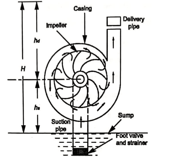 Working of a vertical inline centrifugal Monoblock pump